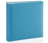 Hama Álbum de Fotos con Cubierta de Tela, 30 x 30 cm (Libro de Fotos Jumbo con 100 páginas Blancas, álbum de Fotos con Hojas separadoras de pergamino, álbum para Personalizar y Pegar), Color Turquesa