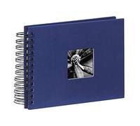 Hama | Álbum de Fotos con espiral para pegar y escribir (Álbum de fotografía de 10 x 15 cm, tamaño 24x17cm, con 50 hojas, papel cristal protector, fotos de 10x15 cm máximo 50 fotos) Color Azul