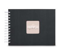 Hama | Álbum de Fotos con espiral para pegar y escribir (Álbum de fotografía de 10 x 15 cm, tamaño 24x17cm, con 50 hojas, papel cristal protector, 10x15 cm máximo 50 fotos) Color Negro