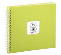Hama | Álbum de Fotos con espiral para pegar y escribir (Álbum de fotografía de 10 x 15 cm, tamaño 28x24cm, con 50 hojas, papel cristal protector, 10x15 cm máximo 50 fotos) Color Kiwi