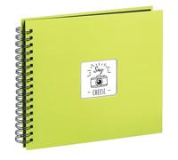 Hama | Álbum de Fotos con espiral para pegar y escribir (Álbum de fotografía de 10 x 15 cm, tamaño 36x32cm, con 50 hojas, papel cristal protector, 10x15 cm máximo 300 fotos) Color Kiwi