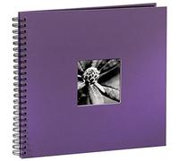Hama | Álbum de Fotos con espiral para pegar y escribir (Álbum de fotografía de 10 x 15 cm, tamaño 36x32cm, con 50 hojas, papel cristal protector, 10x15 cm máximo 300 fotos) Color Púrpura