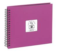 Hama | Álbum de Fotos con espiral para pegar y escribir (Álbum de fotografía de 10 x 15 cm, tamaño 36x32cm, con 50 hojas, papel cristal protector, 10x15 cm máximo 300 fotos) Color Rosa