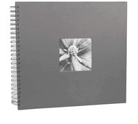 Hama | Álbum de Fotos con espiral para pegar y escribir (Álbum de fotografía de 10 x 15 cm, tamaño 36x32cm, con 50 hojas, papel cristal protector, 10x15 cm máximo 300 fotos) Color Gris
