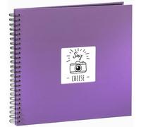 Hama | Álbum de Fotos con espiral para pegar y escribir (Álbum de fotografía de 10 x 15 cm, tamaño 36x32cm, con 50 hojas, papel cristal protector, 10x15 cm máximo 300 fotos) Color Púrpura