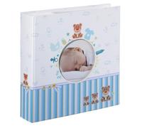 HAMA | Álbum de fotos de 22,5x22,5cm (álbum para 200 fotos de 10x15cm, Imagen en la portada, Idea de regalo, album de fotos para bebes, Regalo de San Valentin) Color Azul