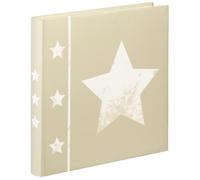 HAMA | Álbum de fotos de 30x30cm (Álbum fotográfico para 240 fotos de 10x15cm, Imagen de estrella en la portada, Idea de regalo, Regalo de San Valentin) Color Beige