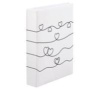 Hama Álbum de fotos de libro "Heart Waves" (pasadores, tarjetas blancas, 100 páginas, máx. 200 fotos, 10 x 15 cm, tamaño del álbum 19 x 25 cm) blanco