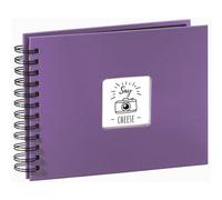 Hama | Álbum de Fotos con espiral para pegar y escribir (Álbum de fotografía de 10 x 15 cm, tamaño 24x17cm, con 50 hojas, papel cristal protector, fotos de 10x15 cm máximo 50 fotos) Color Púrpura
