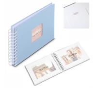 Hama | Álbum de Fotos Espiral 50 Hojas 28 x 24 cm Papel Cristal | Para pegar y escribir recuerdos, 50hojas blancas con papel cristal protector, capacidad hasta 100 fotos de 10 x 15 cm, Lagoon