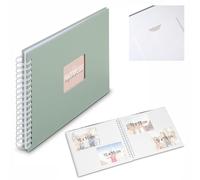 Hama | Álbum de Fotos Espiral 50 Hojas 36 x 32 cm Papel Cristal | Gran formato para pegar y escribir recuerdos, papel cristal protector, capacidad hasta 300 fotos de 10 x 15 cm, Lagoon