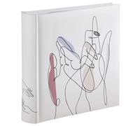 Hama Álbum de fotos "Hands" (álbum de notas con 100 páginas, para insertar 200 fotos en formato gráfico de 10 x 15, 22,5 x 22), álbum de fotos, color blanco