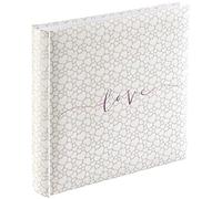 Hama Álbum de Fotos Jumbo de 30 X 30 Cm - Gran Tamaño - 80 Páginas Blancas - Álbum de Boda - 320 Fotos 10 X 15 Cm - Diseño de Corazones - Color Beige