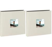 Hama | Álbum de Fotos para pegar (Álbum de fotografía de 10x15cm, tamaño 30x30 cm, 100 hojas, papel cristal protector, máximo 400 fotos, compartimento en portada para insertar foto) Color Tiza
