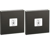 Hama | Álbum de Fotos para pegar (Álbum de fotografía de 10x15cm, tamaño 30x30 cm, 100 hojas, papel cristal protector, máximo 400 fotos, compartimento en portada para insertar foto) Color Negro