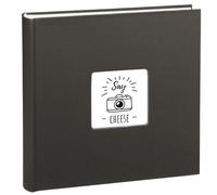 Hama | Álbum de Fotos para pegar (Álbum de fotografía de 10x15cm, tamaño 30x30 cm, 100 hojas, papel cristal protector, máximo 400 fotos, compartimento en portada para insertar foto) Color Negro