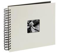 HAMA | Álbum de fotos para pegar y escribir (50 páginas blancas de 28x24cm, máximo 100 fotos de tamaño 10 x 15cm, con espiral y papel de cristal entre páginas) Color gris claro