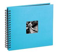 HAMA | Álbum de Fotos para Pegar y Escribir (Álbum con 50 Páginas Negras, 36 cm x 32 cm, Contiene un Compartimento en la Portada para Insertar Foto, Regalo de San Valentin) Color Turquesa