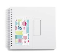 Hama Álbum de fotos para personalizar con accesorios (álbum de recortes con 50 páginas blancas, juego creativo con pegatinas, álbum en espiral con ventana, libro de fotos DIY 28 x 24 cm, carpeta de