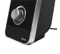 Hama - Altavoces para PC 2.0 estéreo (Altavoz para Ordenador de 6W, alimentación USB, Jack 3.5 mm, 50-20000 Hz, 4 O) Color Negro