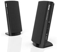 Hama | Altavoz 2.0 para PC y Portátil (USB-alimentación, Jack 3,5 mm, Control Volumen Integrado, Sonido Estéreo Compacto) Negro