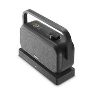 Hama | Altavoz para TV inalámbrico portátil con conexión Dual. (estación de Carga, tecnología 2.4 GHz sin retardo, Bluetooth 5.3, Sonido estéreo, Modo Voice para diálogos nítidos) Negro