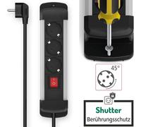Hama Alu Regleta 3 Tomas con Interruptor 45° Negro 1,5 m