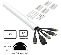 Hama Aluminio Canal para Cable 1m Regleta Conducto Conducción Pared Suelo TV