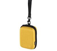 Hama Ambato - Funda Rígida para Cámara Compacta (6,5 x 4,5 x 11 cm) - Ideal para Senderismo, Bicicleta, Trekking - Con Trabilla para Cinturón y Mosquetón para Mochila - Color Amarillo