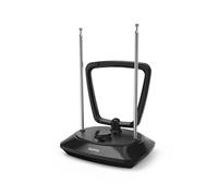 HAMA | Antena Interior clásica (Dab+, Dab, DVB-T2, FM Activa, una Vez Amplificado, recepción de Radio analógica (FM), Ganancia de señal Ajustable) Color Negro