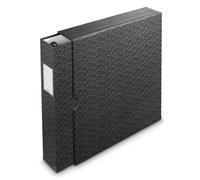 Hama - Archivador de 4 anillas, con funda protectora, color negro y gris | Solución de almacenamiento de documentos A4 con ojal, mecanismo palanca, resistente, vaina rígida lavable
