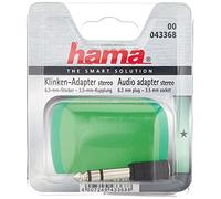 Hama - Audio Adaptador 3,5 mm Female Jack Stereo - 6,3 mm Male Plug Stereo, Male/Female, 3.5 mm F, 6.3 mm M, Negro