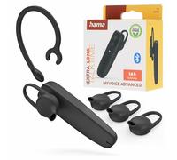 Hama | Auricular Bluetooth Mono Profesional (Manos Libres 14h Conversación Multipunto Clip Sujeción Ultraligero Control Volumen) Negro