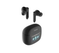 Hama Auriculares Bluetooth Spirit Touch, TWS In-Ear Earbuds con ANC, estuche de carga con pantalla, control táctil, inalámbrico, negro, sonido claro, auriculares Bluetooth para música, deportes y