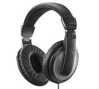 Hama | Auriculares con Cable 2 Metros Conector Jack 3.5mm. (Cascos Ordenador sobremesa, Diadema Ajustable, Sonido estéreo) Negro.