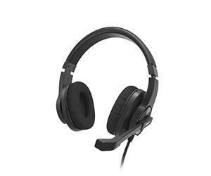 Hama Auriculares Con Micrófono - Conexión Jack de 3,5 mm, AUX, Estéreo, PC, Correa para el Cuello, Cable de Audio de 2 m