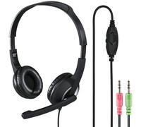 Hama Auriculares De Oficina Para PC 2X 3,5Mm Jack Estéreo Con Micrófono De Boom