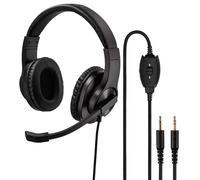 Hama Auriculares De Oficina Para PC 2X 3,5Mm Jack Estéreo Con Micrófono De Boom