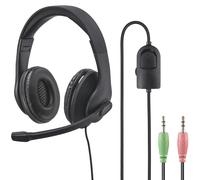 Hama Auriculares De Oficina Para PC 2X 3,5Mm Jack Estéreo Con Micrófono De Boom