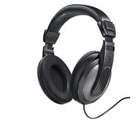 Hama - Auriculares estéreo (20 Hz-20 kHz, 32 ohmios, 113 DB/MW, Jack 3,52 mm, macho de 6,35 mm, cable extra largo, 2 m), color negro