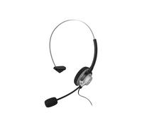 Hama auriculares intraurales micro-casco supraaural con cable mono negro, plata, volumen ajustable para teléfono