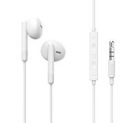 Hama Auriculares Noble, Earbuds, micrófono, protección contra torceduras, Jack de 3,5 mm, Color Blanco