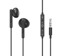 Hama Auriculares Noble, Earbuds, micrófono, protección contra torceduras, Jack de 3,5 mm, Color Negro