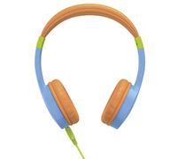 Hama Auriculares para niños – 85 dB, diadema flexible, 3,5 mm, micrófono Siri/Google – Naranja y azul