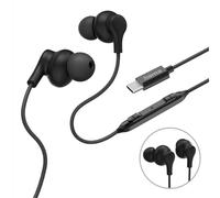Hama Auriculares intrauditivos USB-C con micrófono y cable anti-torsión – Negro