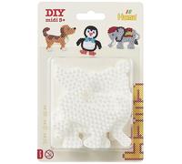 HAMA BEADS 10.4572 Elefante, pingüino y perro Pegboard blister Pack de tres pequeñas cuentas mixtas, multicolor, talla única