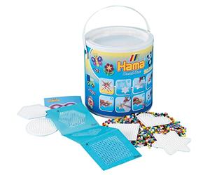 HAMA BEADS -20,000 & Pegboards in Bucket 20,000 Cuentas y tableros de Clavijas en Cubo, Multicolor, Talla única (10.7701)