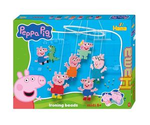 Hama Beads 7917 Peppa Wutz & Sister, Paquete Grande de Regalo con 4.000 Cuentas Midi, 2 tableros de Clavijas, Plantilla con Motivos, Papel de Planchar, Instrucciones y Anillo móvil
