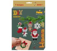 Hama Beads | Approx. 2.000 Cuentas, 1 Tablero Hexagonal Mediano n.º 329, Hoja de diseño Impreso a Color, Instrucciones y Papel de Ironing.