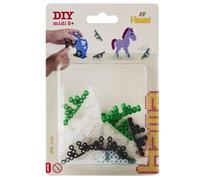 HAMA Blíster pequeño de perlas | 20 soportes para cuentas (4 verdes, 4 negros y 12 transparentes) | Accesorios creativos para manualidades y mosaicos infantiles